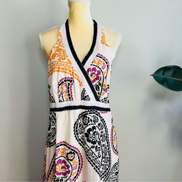 Style & Co Floral Paisley Wrap Halter Dip Dyed Maxi Dress - Picture 2 of 5